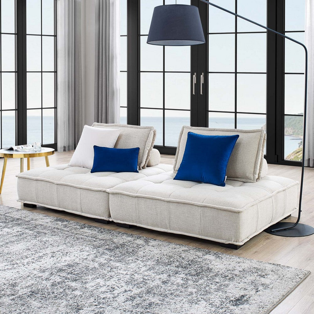 Modway Saunter Tufted Fabric Fabric 2-Piece Loveseat