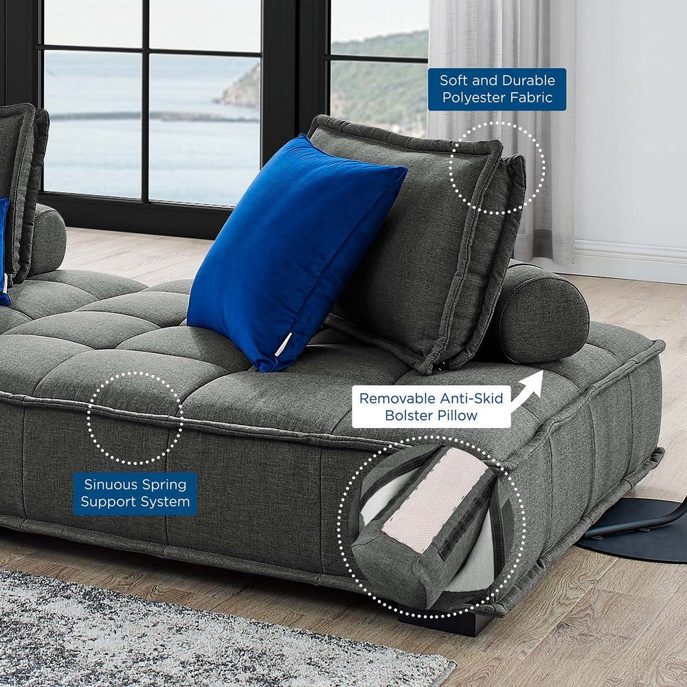 Modway Saunter Tufted Fabric Fabric 2-Piece Loveseat