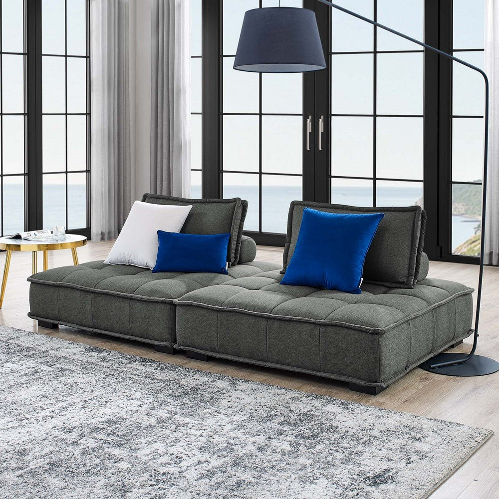 Modway Saunter Tufted Fabric Fabric 2-Piece Loveseat