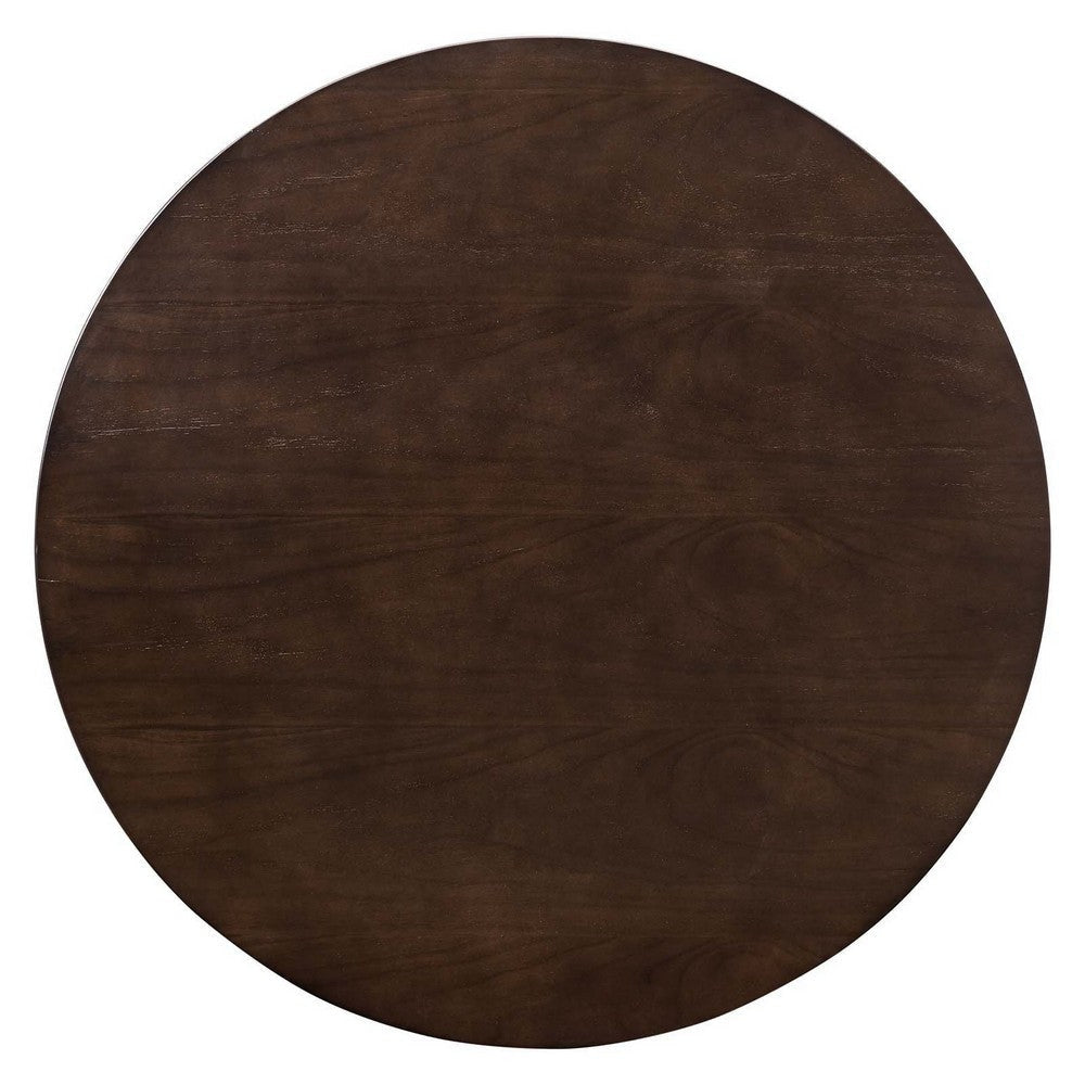 Modway Lippa Dining Table 36’’ Gold Cherry Walnut MDY-EEI-5214-GLD-CHE