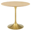 Modway Lippa Dining Table, 36", Gold Natural