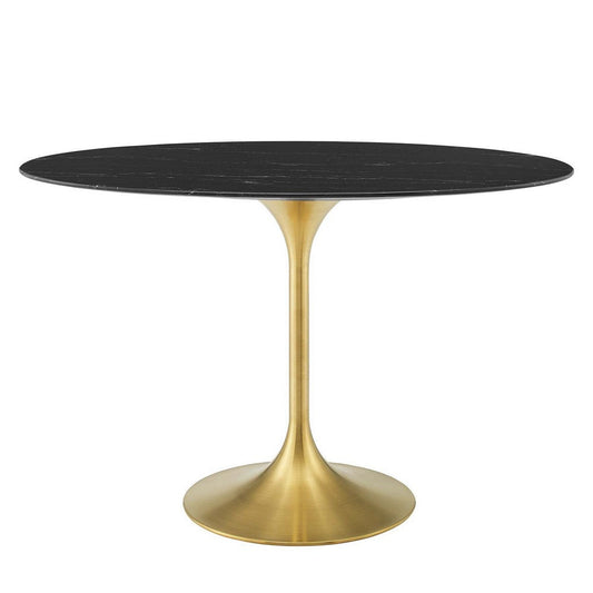 Modway Lippa Dining Table, 48", Gold Black