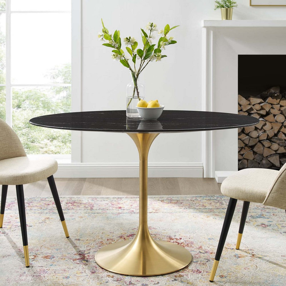 Modway Lippa Dining Table 48’’ Gold Black MDY-EEI-5227-GLD-BLK