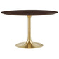 Modway Lippa Dining Table, 48", Gold Cherry Walnut