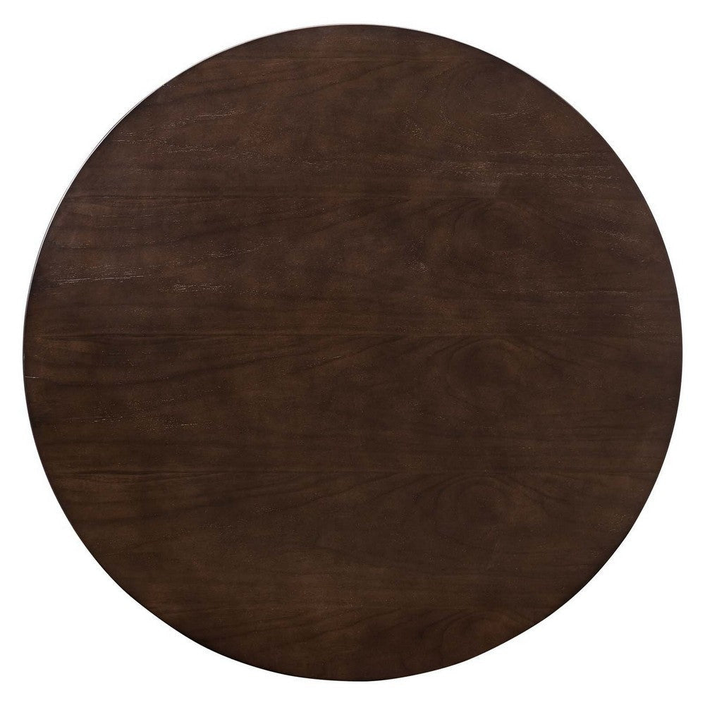 Modway Lippa Round Wood Grain 36’’ Coffee Table 35.5 x 35.5 x 15.5 Gold Cherry Walnut MDY-EEI-5244-GLD-CHE