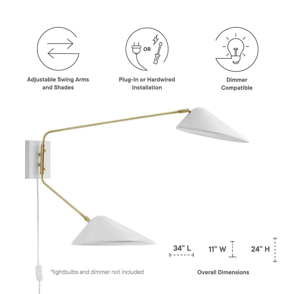 Journey 2-Light Swing Arm Wall Sconce - No Shipping Charges