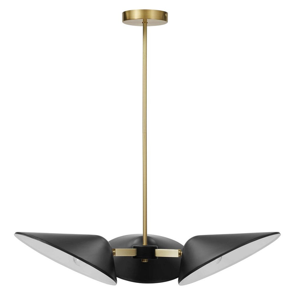 Journey 3-Light 3" Arm Pendant by Modway| Black