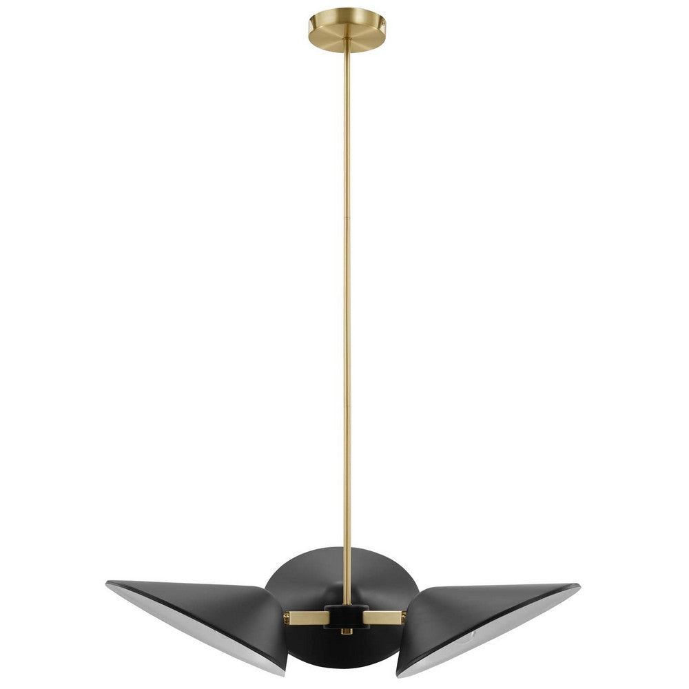 Journey 3-Light 3" Arm Pendant by Modway| Black