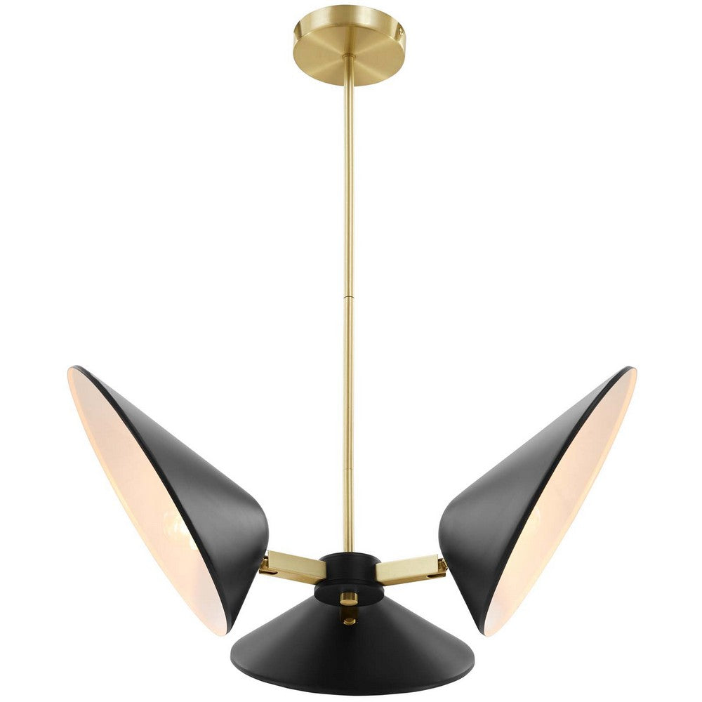 Journey 3-Light 3" Arm Pendant by Modway| Black