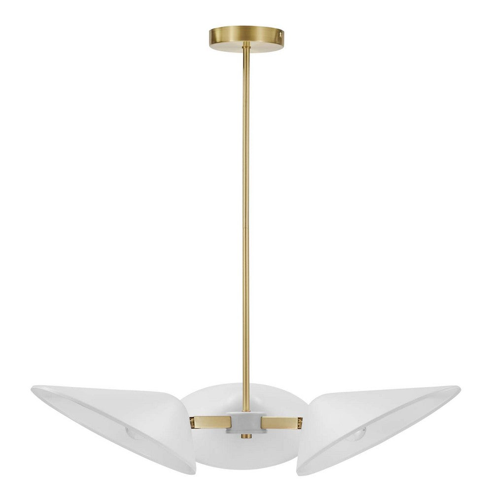 Journey 3-Light 3" Arm Pendant by Modway| White