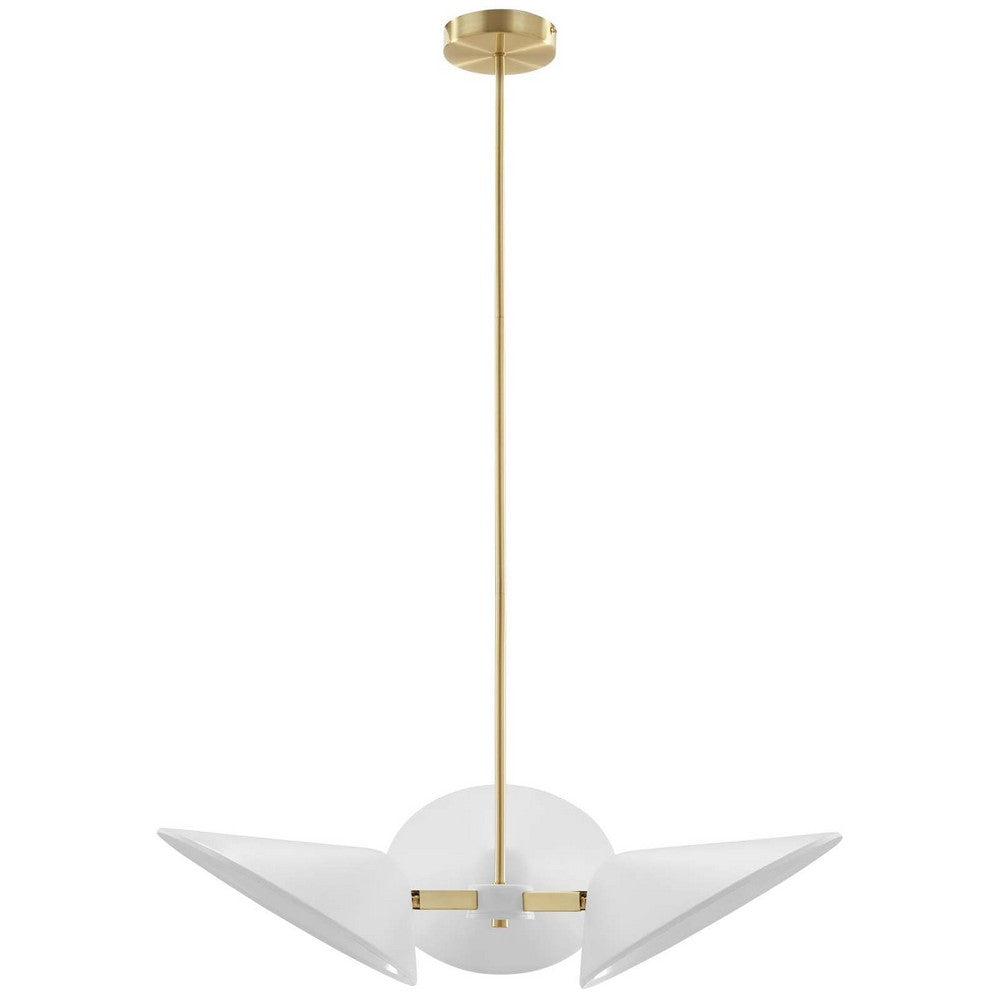 Journey 3-Light 3" Arm Pendant by Modway| White