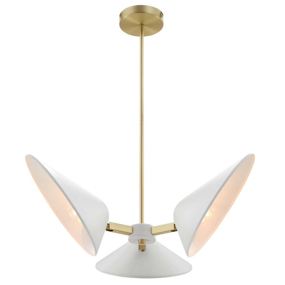 Journey 3-Light 3" Arm Pendant by Modway| White