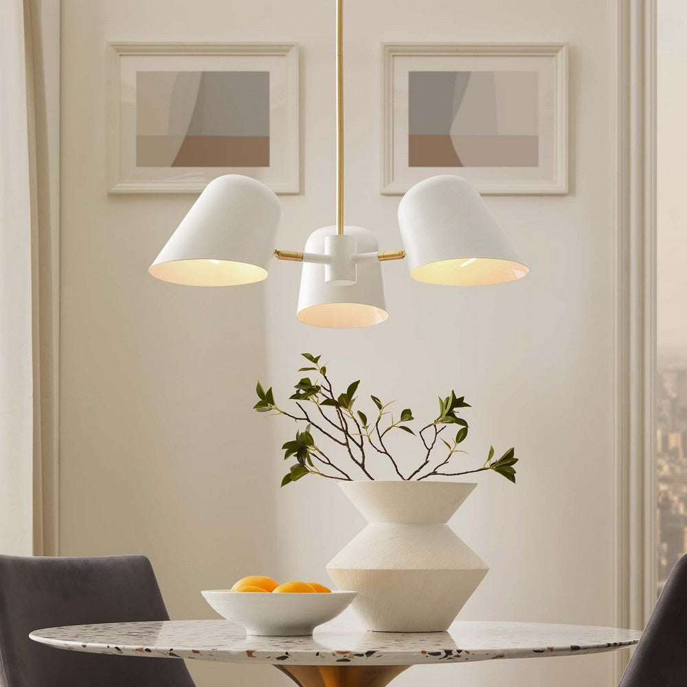 Briana 3-Light Pendant Light by Modway| White