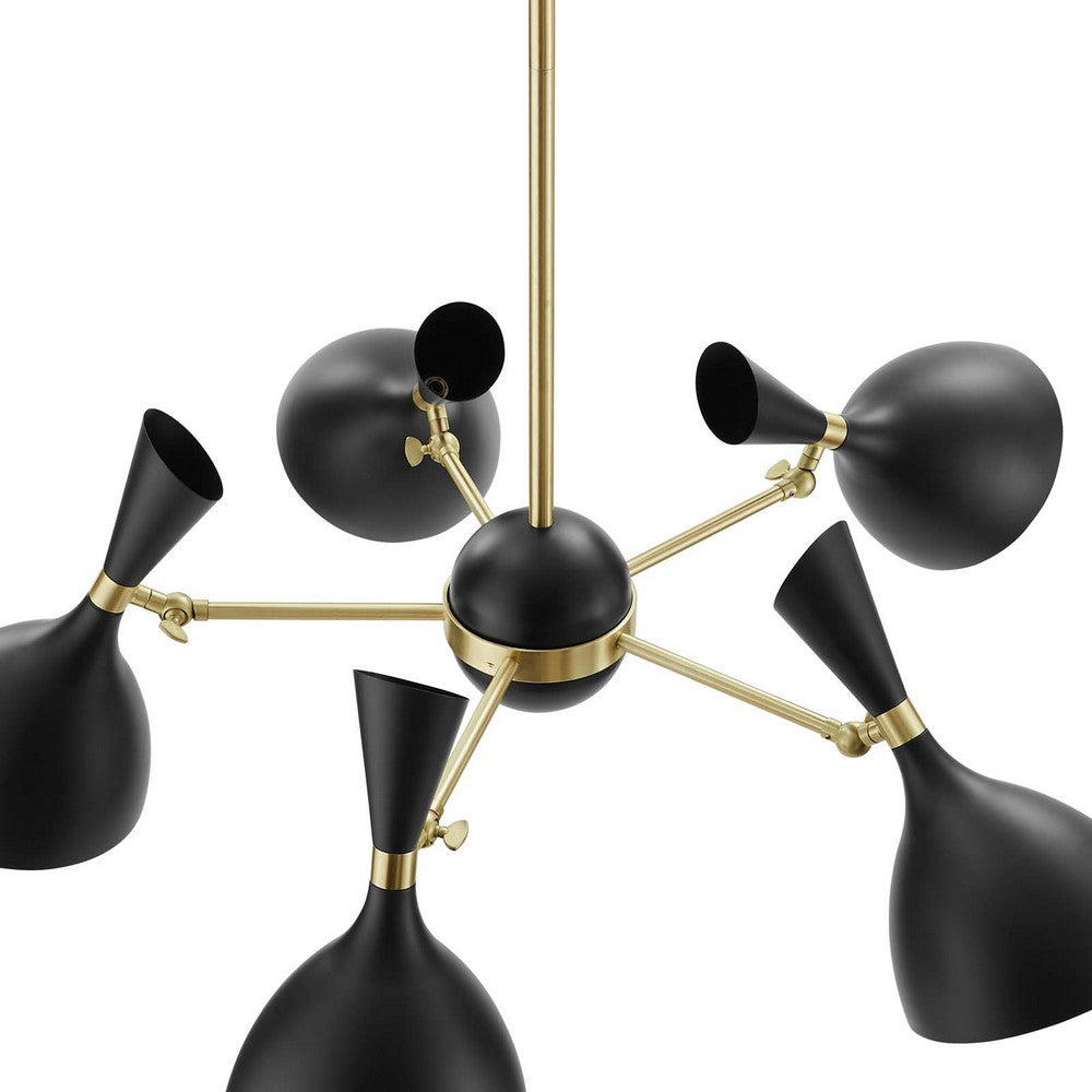 Declare 5-Light 6" Arm Pendant by Modway| Black