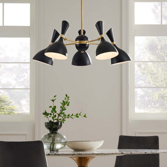 Declare 5-Light 6" Arm Pendant by Modway| Black