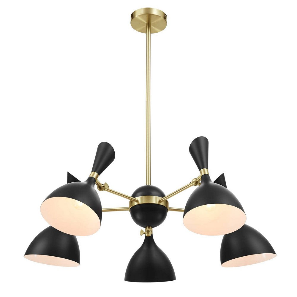 Declare 5-Light 6" Arm Pendant by Modway| Black