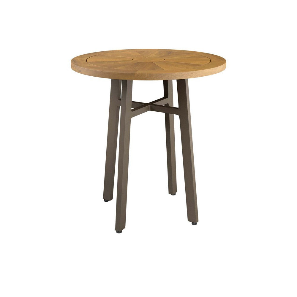 Meadow Outdoor Patio Teak Wood Dining Table by Modway| Oatmeal