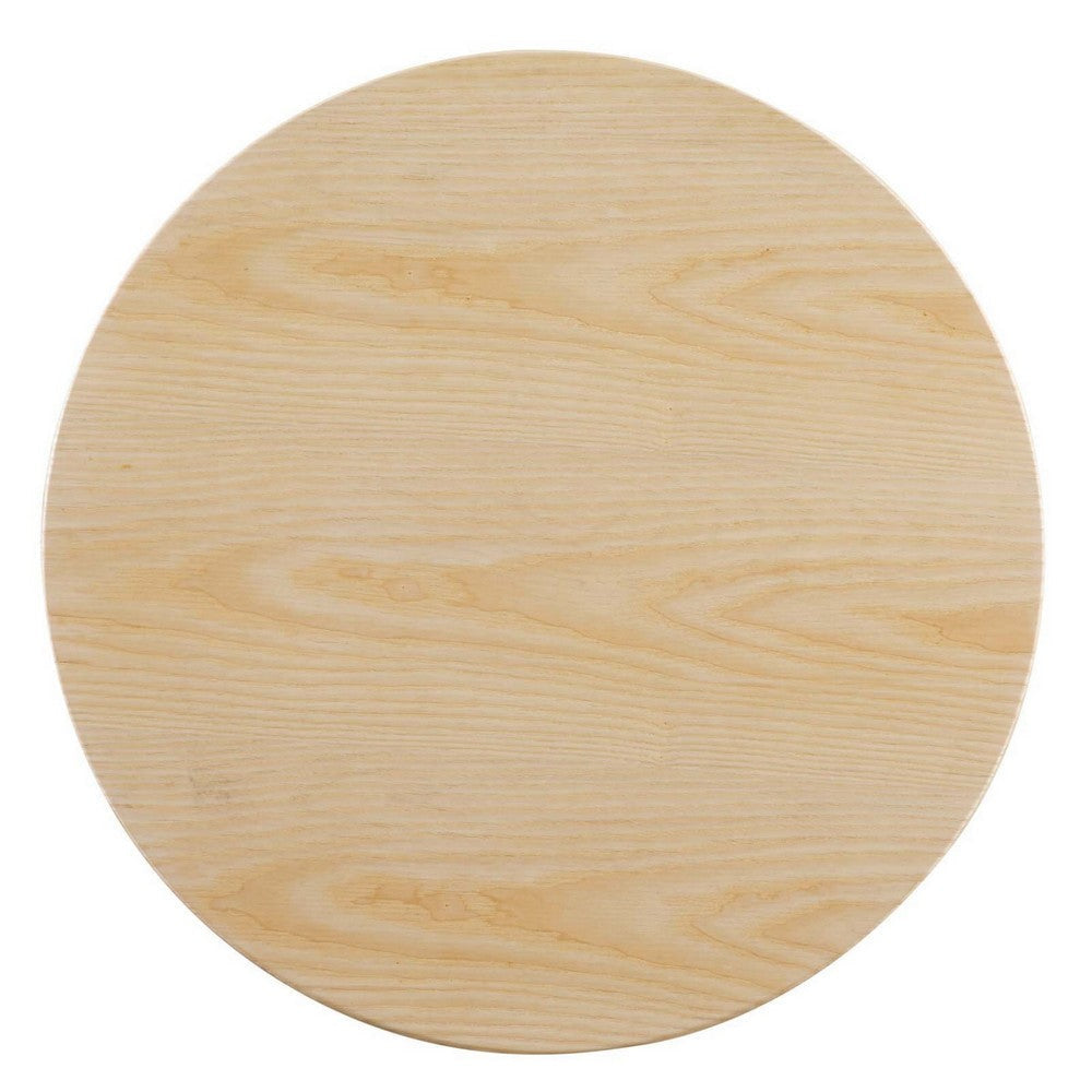 Modway Tupelo Round Wood Grain 28’’ Dining Table 28 Inch Gold Natural MDY-EEI-5325-GLD-NAT