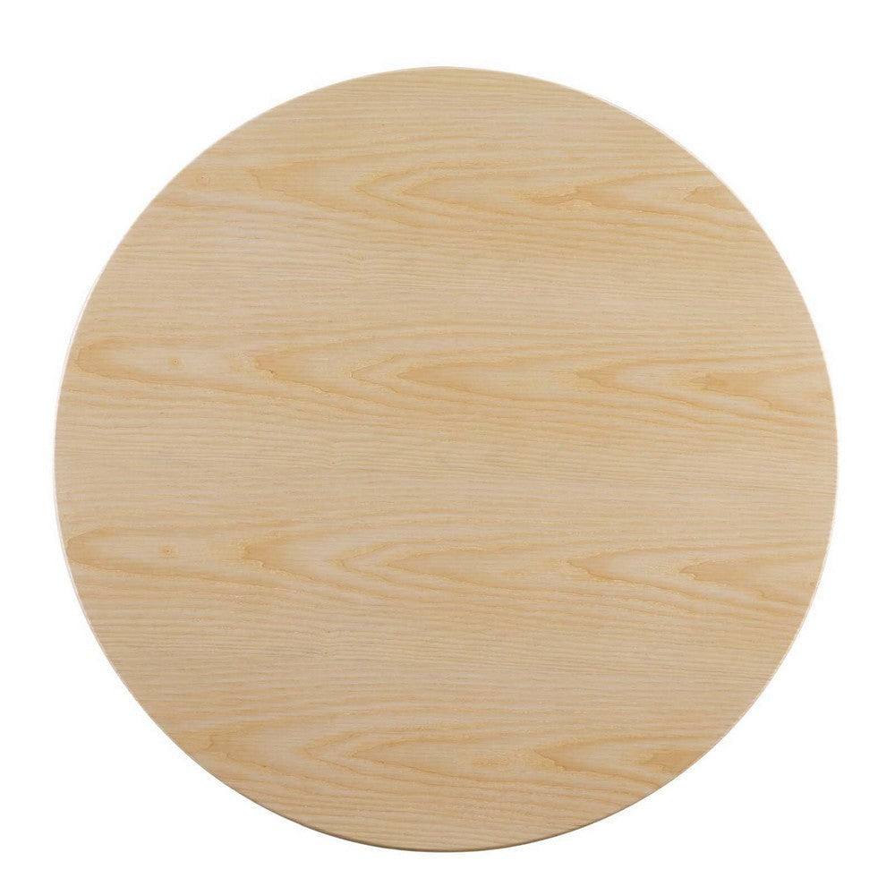 Modway Tupelo Round Wood Grain 36’’ Dining Table 36 Inch Gold Natural MDY-EEI-5327-GLD-NAT