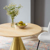 Modway Tupelo Round Wood Grain 36’’ Dining Table 36 Inch Gold Natural MDY-EEI-5327-GLD-NAT