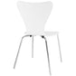 Modway Ernie Mid-Century Modern Wood Stacking Kitchen and Dining Room Chair in White MDY-EEI-537-WHI