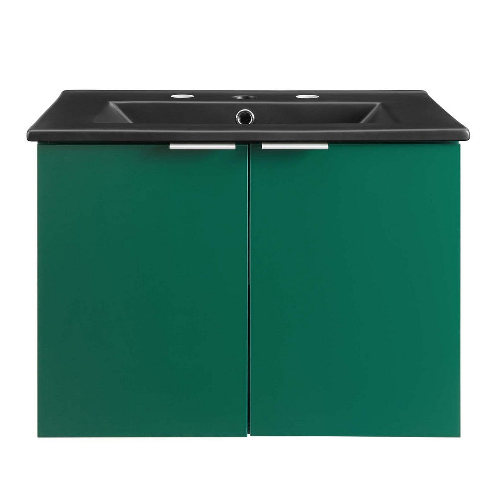 Maybelle 24" Wall-Mount Bathroom Vanity by Modway| Green