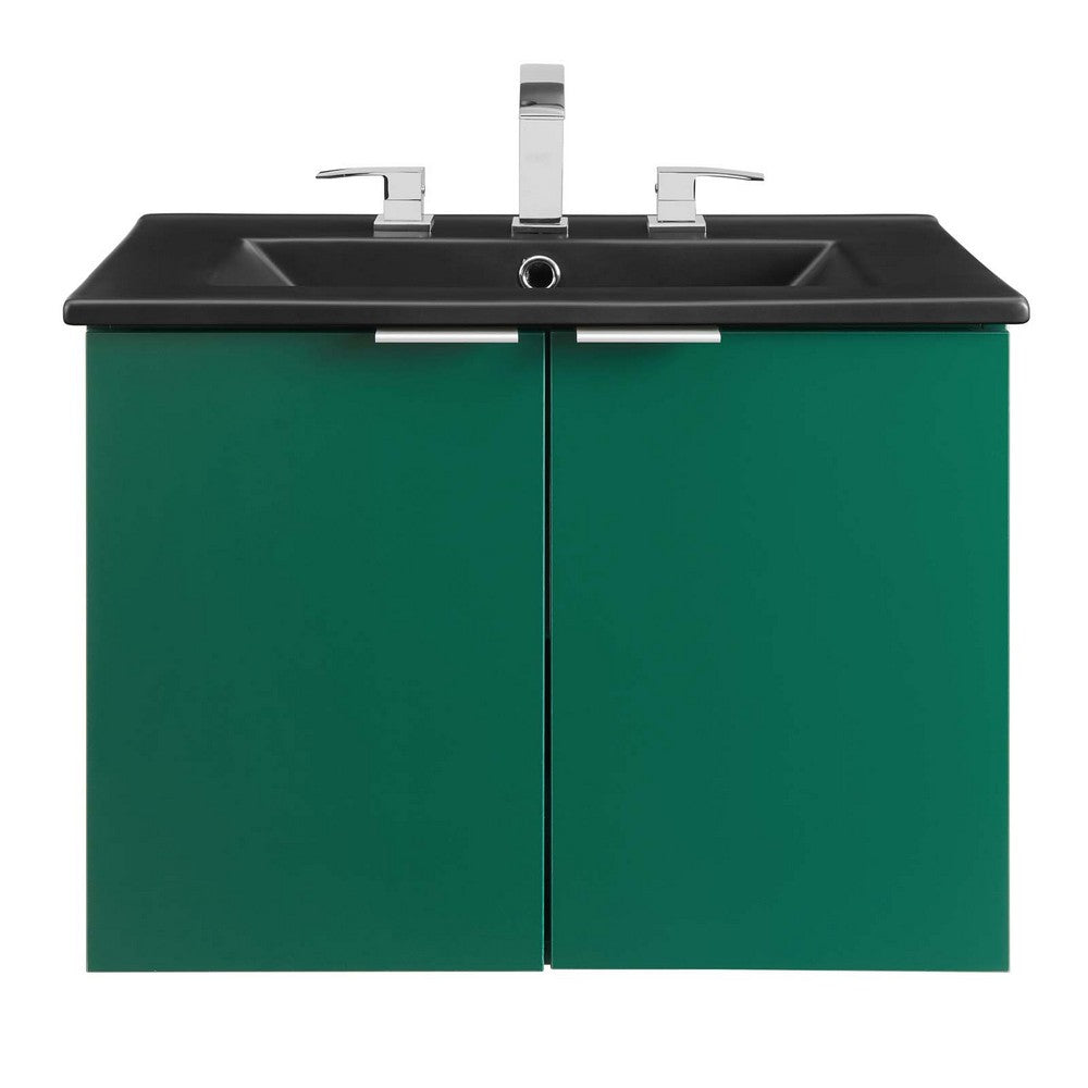 Maybelle 24" Wall-Mount Bathroom Vanity by Modway| Green