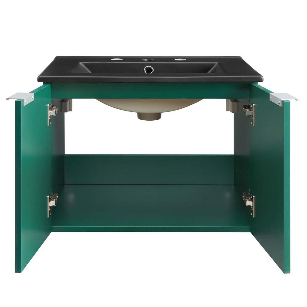 Maybelle 24" Wall-Mount Bathroom Vanity by Modway| Green