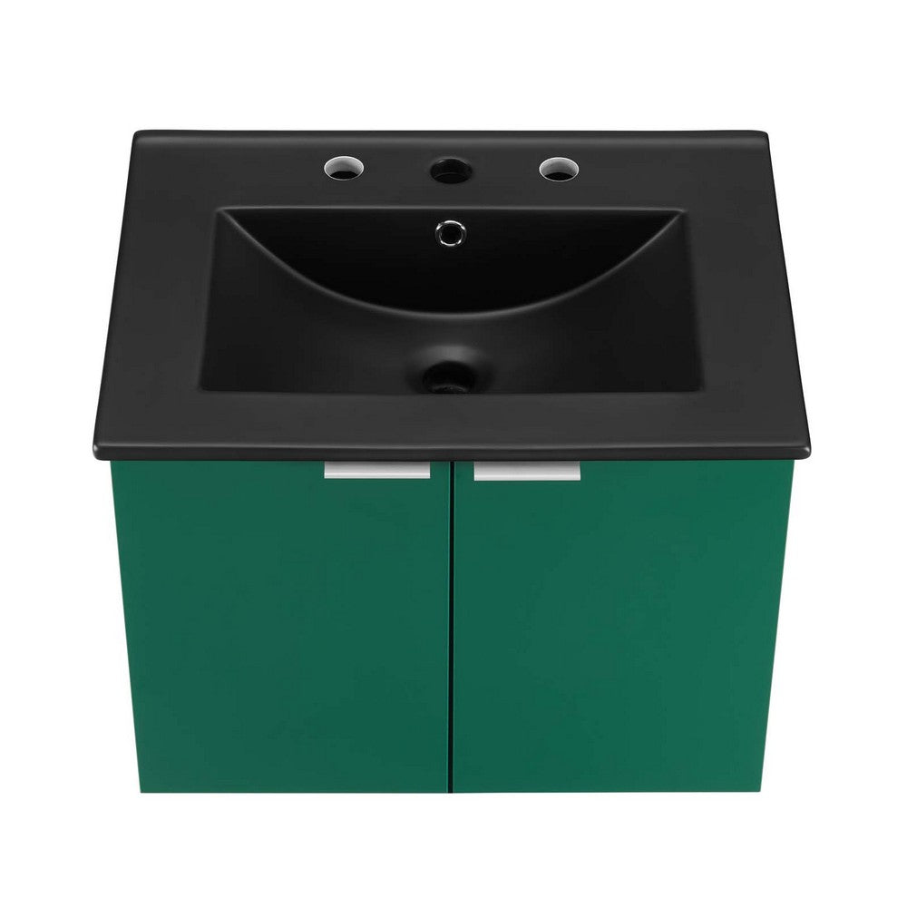 Maybelle 24" Wall-Mount Bathroom Vanity by Modway| Green