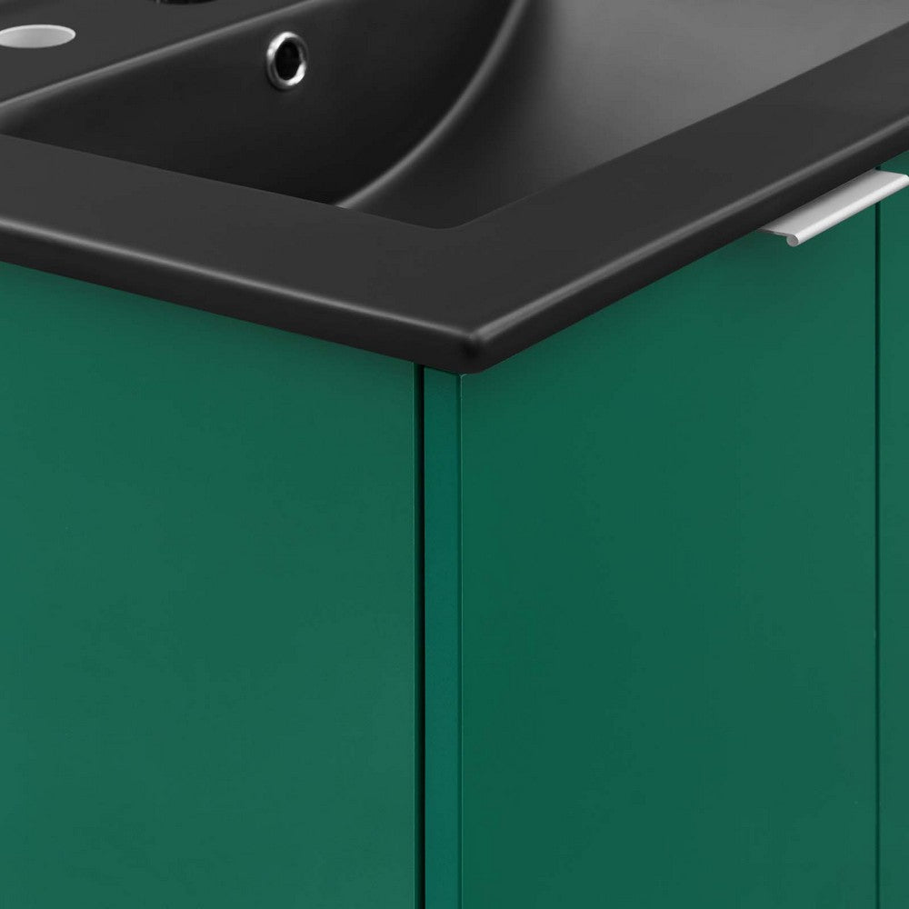 Maybelle 24" Wall-Mount Bathroom Vanity by Modway| Green