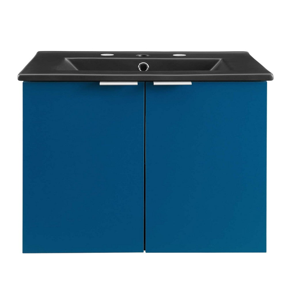 Maybelle 24" Wall-Mount Bathroom Vanity by Modway| Blue