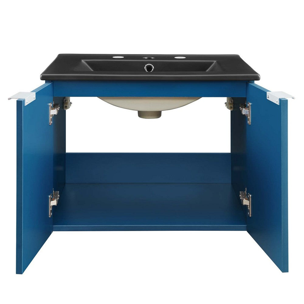 Maybelle 24" Wall-Mount Bathroom Vanity by Modway| Blue