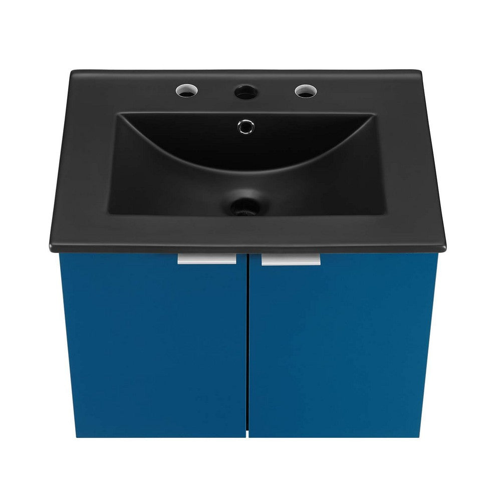 Maybelle 24" Wall-Mount Bathroom Vanity by Modway| Blue