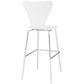 Modway Ernie Mid-Century Modern Wood Bar Stool in White MDY-EEI-538-WHI