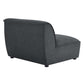 Modway Comprise Fabric Upholstered Sectional Loveseat Charcoal MDY-EEI-5403-CHA