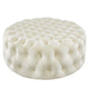 Amour Tufted Button Large Round Performance Velvet Ottoman - No Shipping Charges