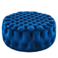 Modway Amour Tufted Button Large Round Performance Velvet Ottoman, Navy