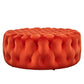 Modway Amour Tufted Button Large Round Performance Velvet Ottoman in Orange MDY-EEI-5469-ORA