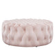 Modway Amour Tufted Button Large Round Performance Velvet Ottoman in Pink MDY-EEI-5469-PNK
