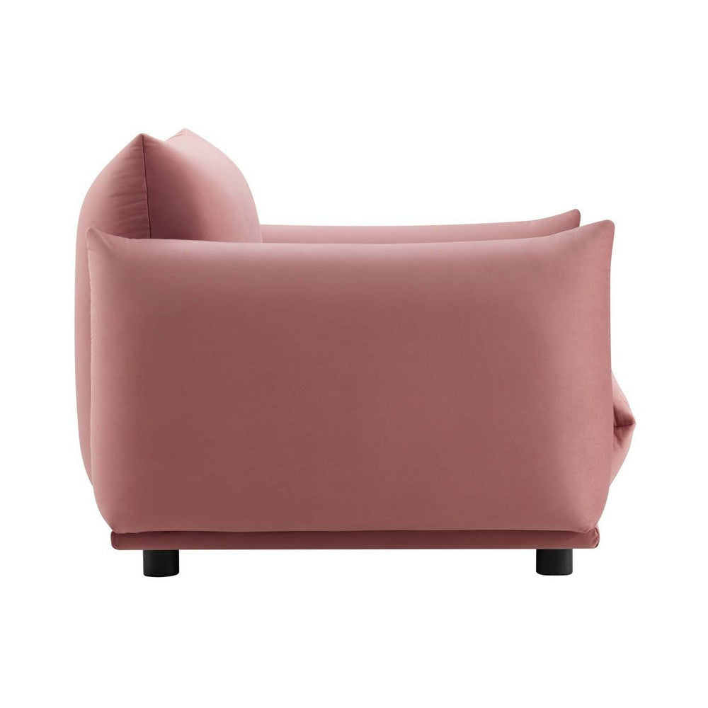 Modway Copious Performance Velvet Armchair in Dusty Rose MDY-EEI-5472-DUS