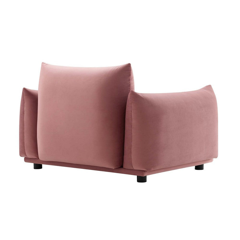 Modway Copious Performance Velvet Armchair in Dusty Rose MDY-EEI-5472-DUS