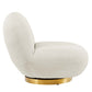 Kindred Upholstered Fabric Swivel Chair - No Shipping Charges MDY-EEI-5485-GLD-IVO