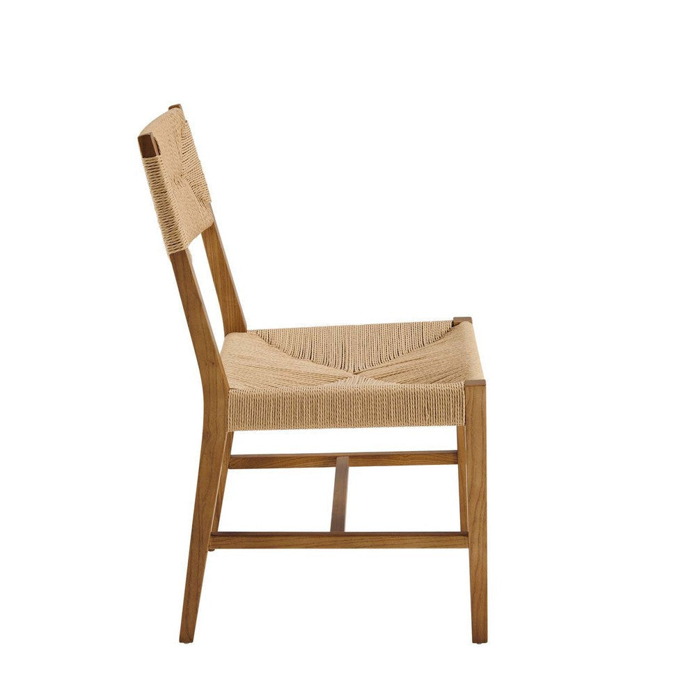 Modway Bodie Elm Wood Dining Side Chair with Paper Rope Seat Natural MDY-EEI-5489-NAT-NAT