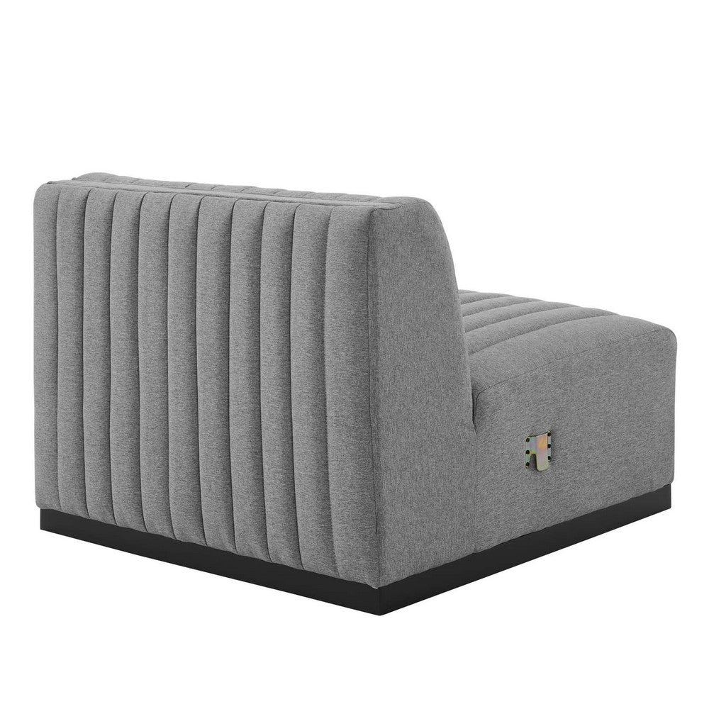Conjure Channel Tufted Upholstered Fabric Armless Chair by Modway| Gray