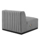 Conjure Channel Tufted Upholstered Fabric Armless Chair by Modway| Gray