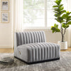 Conjure Channel Tufted Upholstered Fabric Armless Chair by Modway| Gray