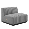 Conjure Channel Tufted Upholstered Fabric Armless Chair by Modway| Gray