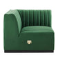 Modway Conjure Modern Channel Tufted Velvet Left Corner Chair in Emerald Green MDY-EEI-5496-BLK-EME