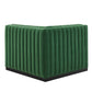 Modway Conjure Modern Channel Tufted Velvet Left Corner Chair in Emerald Green MDY-EEI-5496-BLK-EME