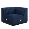Conjure Channel Tufted Performance Velvet Left Corner Chair by Modway| Blue